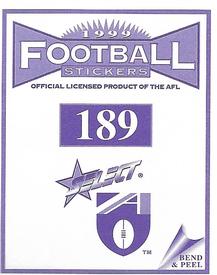 1999 Select AFL Stickers #189 Wayne Campbell Back
